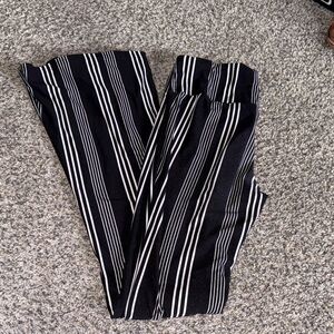 No Boundaries Black and White Striped Leggings